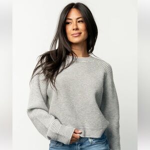 NEW ZADIE STRIPED SWEATER | IVORY + OLIVE